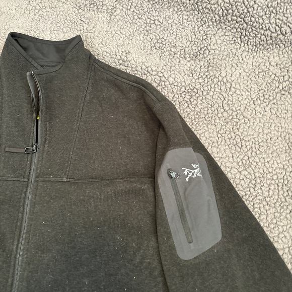 Arcteryx jacket mens large black full zip outdoor fleece athletic winter casual - Picture 3 of 9